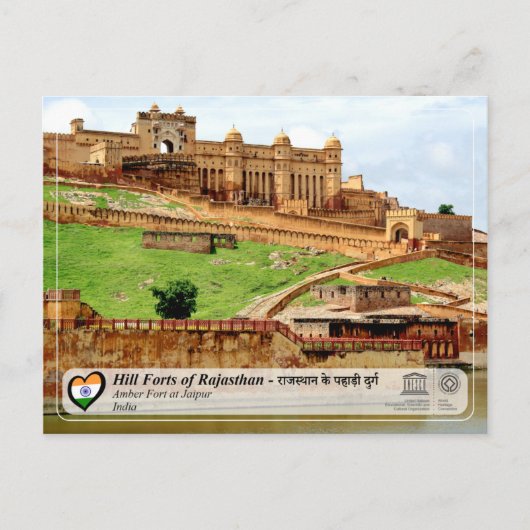 UNESCO - Hill Forts of Rajasthan - Amber Fort Briefkaart (Voorkant)