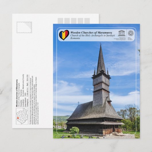 UNESCO Kerk van de Heilige Aartsengelen in Surdest Briefkaart (Voorkant / Achterkant)