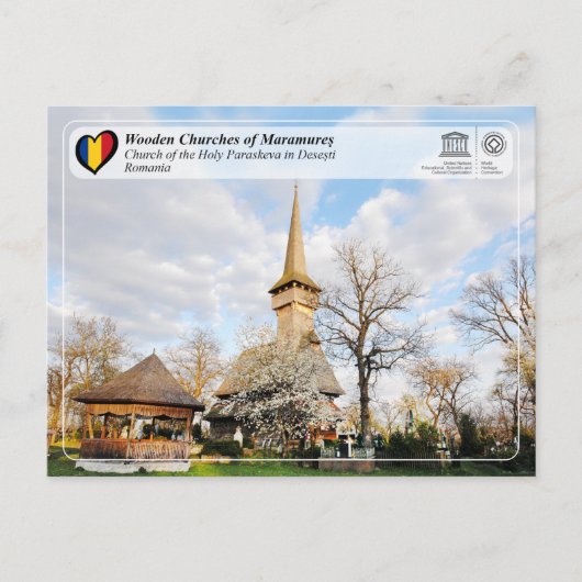 UNESCO - Kerk van de Heilige Paraskeva in Desesti Briefkaart (Voorkant)