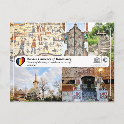 UNESCO - Kerk van de Heilige Paraskeva in Desesti Briefkaart (Voorkant)