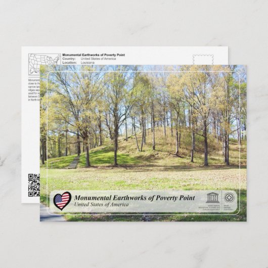 UNESCO - Monumental Earthworks of Poverty Point Briefkaart (Voorkant / Achterkant)