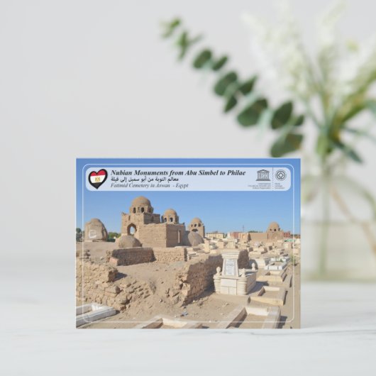 UNESCO - Nubian Monuments - Aswan Fatimid-begraafp Briefkaart (Staand voorkant)