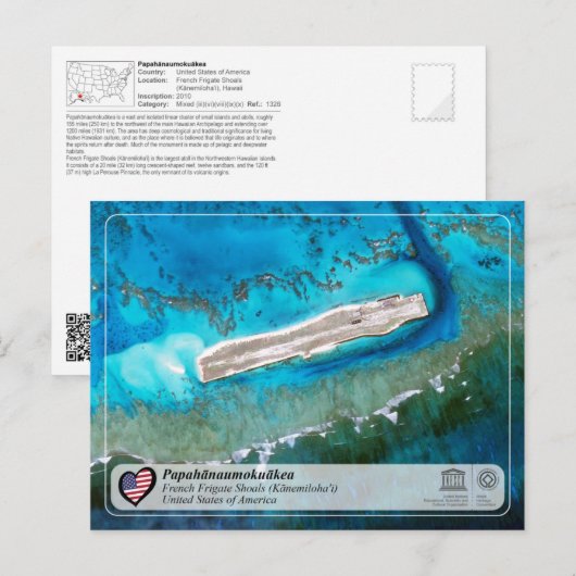 UNESCO - Papahānaumokuākea - Franstalige voetbalsc Briefkaart (Voorkant / Achterkant)