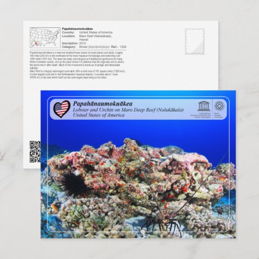 UNESCO - Papahānaumokuākea - Maro Reef Briefkaart (Voorkant / Achterkant)