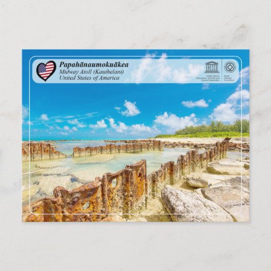 UNESCO - Papahānaumokuākea - Midway Atoll Briefkaa Briefkaart (Voorkant)