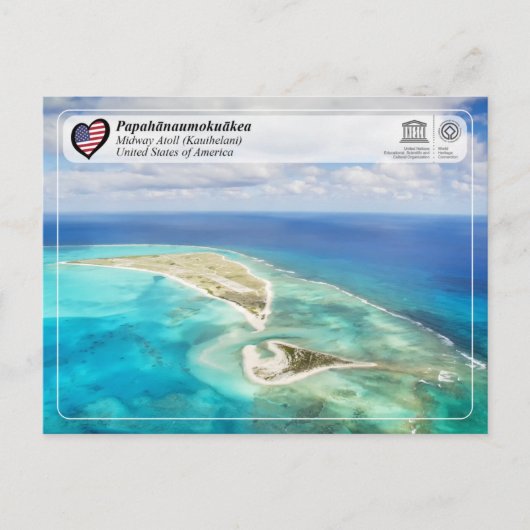 UNESCO - Papahānaumokuākea - Midway Atoll Briefkaa Briefkaart (Voorkant)