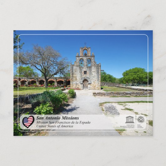 UNESCO - San Antonio - Mission Espada Briefkaart (Voorkant)