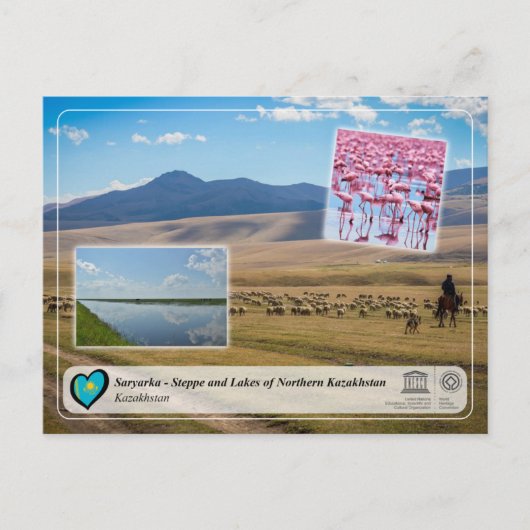 UNESCO - Saryarka - Steppe en de meren van Kazachs Briefkaart (Voorkant)