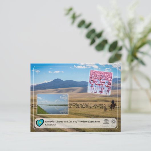 UNESCO - Saryarka - Steppe en de meren van Kazachs Briefkaart (Staand voorkant)