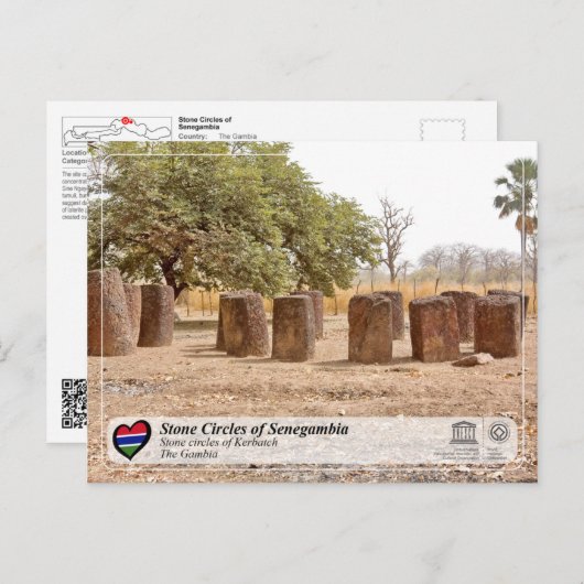UNESCO - Stone Circles of Senegambia - Kerbatch Briefkaart (Voorkant / Achterkant)