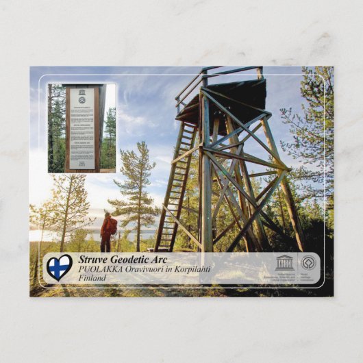 UNESCO - Struve Geodetic Arc - PUOLAKKA Oravivuori Briefkaart (Voorkant)