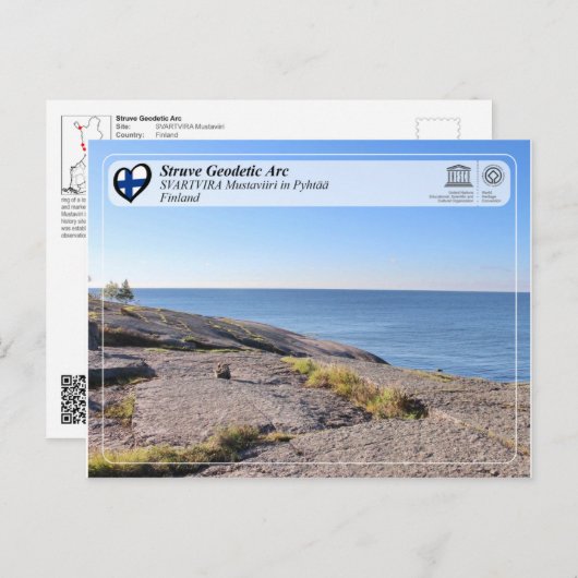 UNESCO Struve Geodetic Arc - SVARTVIRA Mustaviiri Briefkaart (Voorkant / Achterkant)