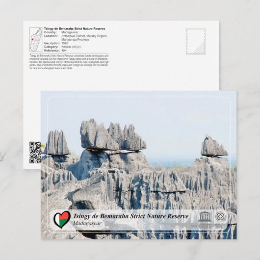 UNESCO - Tsingy de Bemaraha - strenge Natuur Briefkaart (Voorkant / Achterkant)