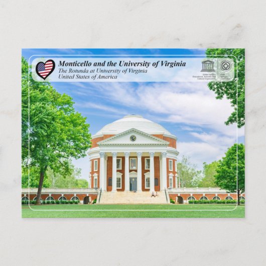 UNESCO - Universiteit van Virginia in Charlottesvi Briefkaart (Voorkant)