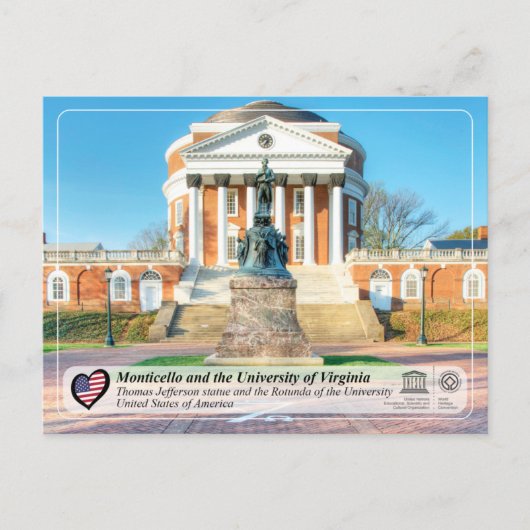 UNESCO - University of Virginia in Charlottesville Briefkaart (Voorkant)