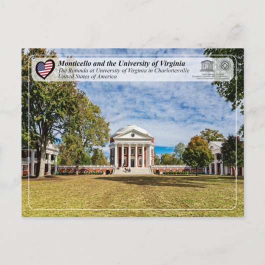 UNESCO - University of Virginia in Charlottesville Briefkaart (Voorkant)