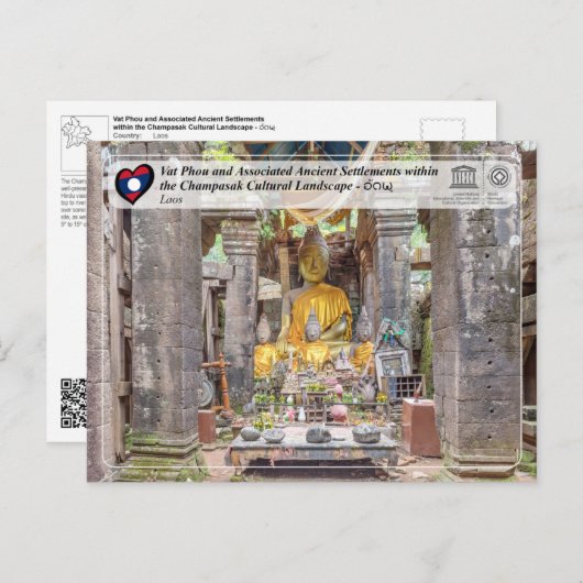UNESCO - Vat Phou en Cultureel Landschap Champasak Briefkaart (Voorkant / Achterkant)