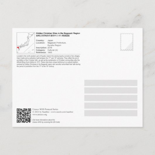 UNESCO - Verborgen Christelijke locaties in de reg Briefkaart (Achterkant)