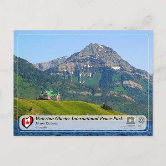 UNESCO - Waterton Glacier International Peace Park Briefkaart (Voorkant)