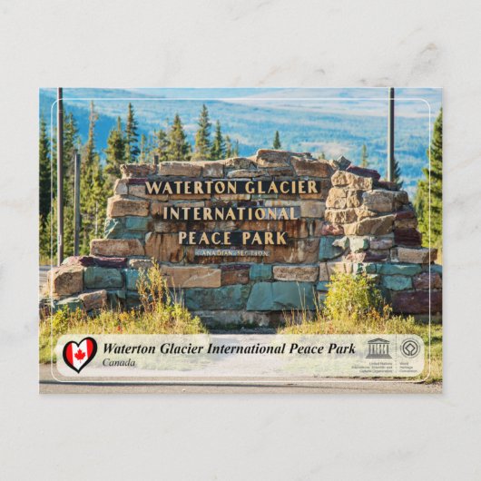 UNESCO - Waterton Glacier International Peace Park Briefkaart (Voorkant)