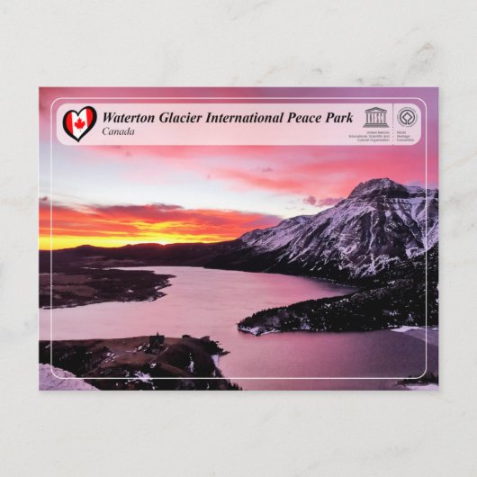 UNESCO - Waterton Glacier International Peace Park Briefkaart (Voorkant)