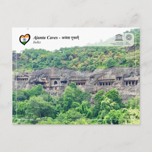 UNESCO WHS - Ajanta Caves Briefkaart (Voorkant)