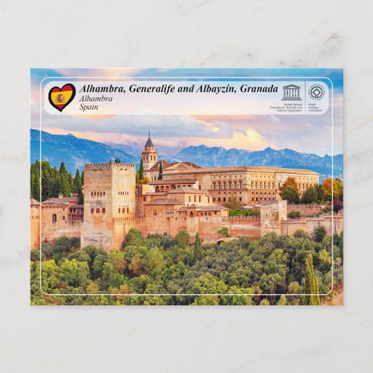UNESCO WHS - Alhambra, Granada Briefkaart (Voorkant)