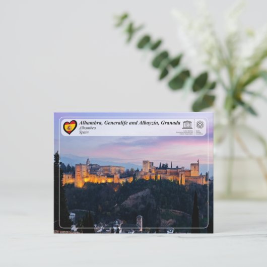 UNESCO WHS - Alhambra, Granada Briefkaart (Staand voorkant)