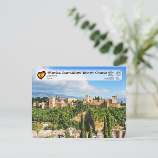UNESCO WHS - Alhambra, Granada Briefkaart (Staand voorkant)