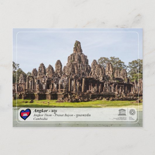 UNESCO WHS - Angkor - Bayon Temple Briefkaart (Voorkant)