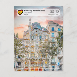 UNESCO WHS - Antoni Gaudí - Casa Batlló Briefkaart