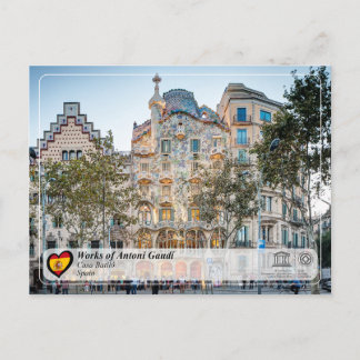 UNESCO WHS - Antoni Gaudí - Casa Batlló Briefkaart