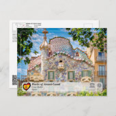 UNESCO WHS - Antoni Gaudí - Casa Batlló Briefkaart (Voorkant / Achterkant)