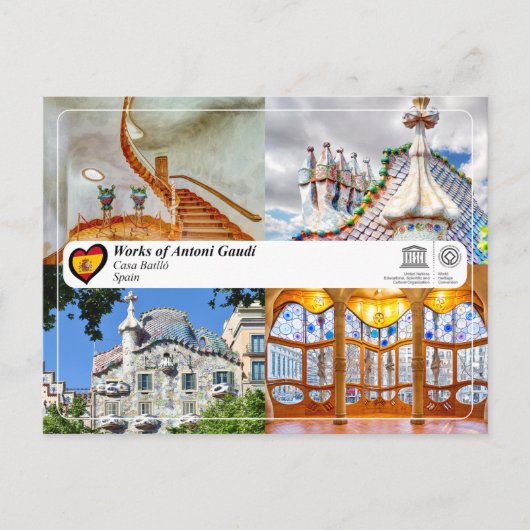 UNESCO WHS - Antoni Gaudí - Casa Batlló Briefkaart (Voorkant)