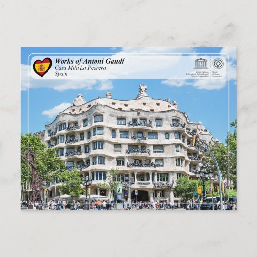 UNESCO WHS - Antoni Gaudí - Casa Milà La Pedrera Briefkaart (Voorkant)
