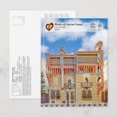 UNESCO WHS - Antoni Gaudí - Casa Vicens Briefkaart (Voorkant / Achterkant)
