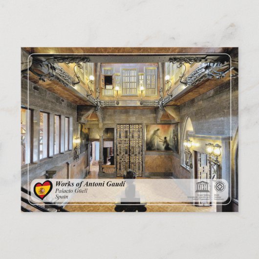 UNESCO WHS - Antoni Gaudí - Palacio Güell Briefkaart (Voorkant)