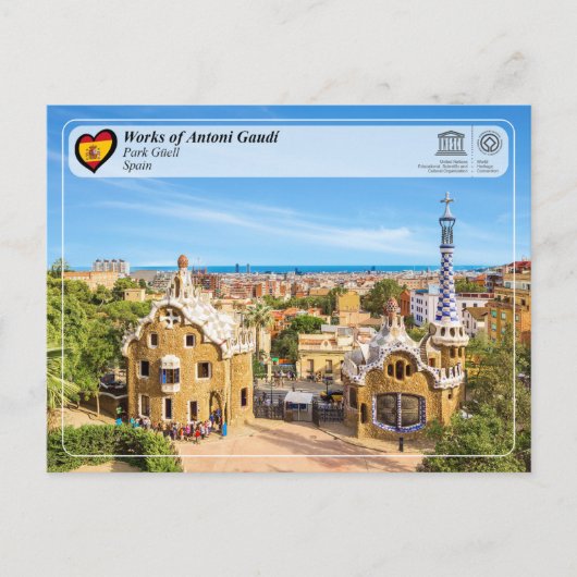 UNESCO WHS - Antoni Gaudí - Park Güell Briefkaart (Voorkant)