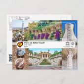 UNESCO WHS - Antoni Gaudí - Park Güell Briefkaart (Voorkant / Achterkant)