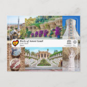 UNESCO WHS - Antoni Gaudí - Park Güell Briefkaart (Voorkant)