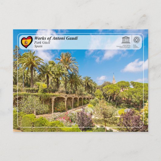 UNESCO WHS - Antoni Gaudí - Park Güell Briefkaart (Voorkant)