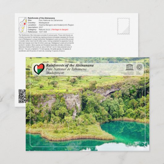 UNESCO WHS - Atsinanana - Nationaal Park Zahamena Briefkaart (Voorkant / Achterkant)
