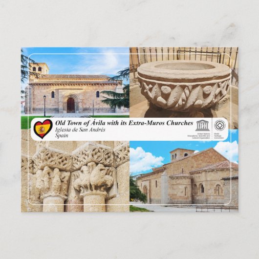 UNESCO WHS - Ávila - Iglesia de San Andrés Briefkaart (Voorkant)