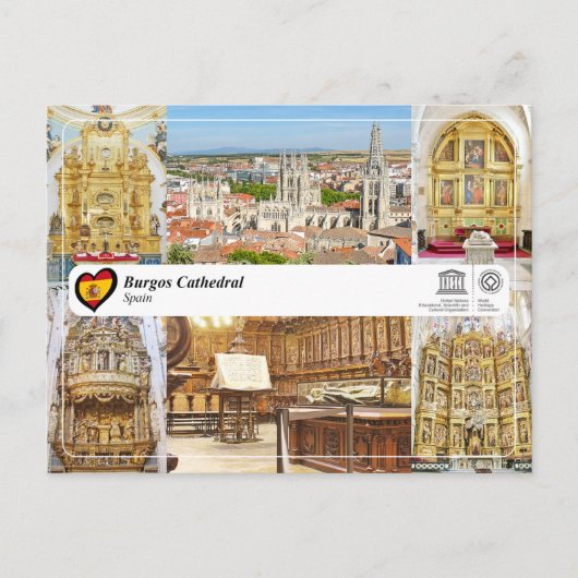 UNESCO WHS, Burgos Kathedraal / Kathedraal de Burg Briefkaart (Voorkant)