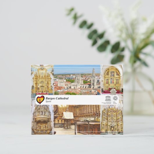UNESCO WHS, Burgos Kathedraal / Kathedraal de Burg Briefkaart (Staand voorkant)
