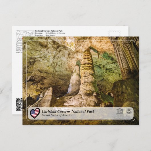 UNESCO WHS - Carlsbad Caverns National Park Postca Briefkaart (Voorkant / Achterkant)