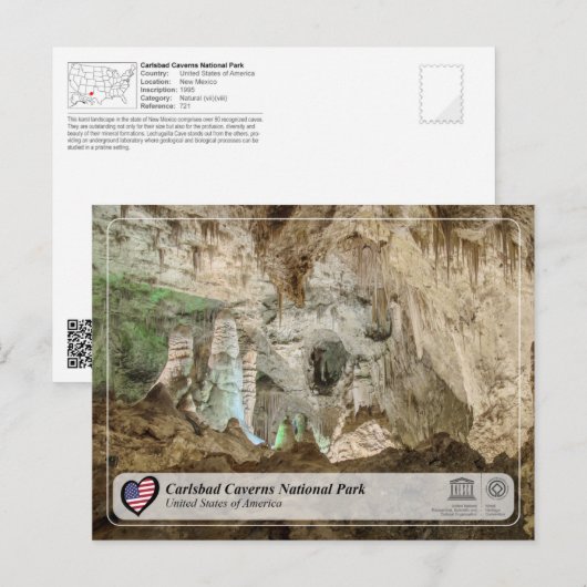 UNESCO WHS - Carlsbad Caverns National Park Postca Briefkaart (Voorkant / Achterkant)