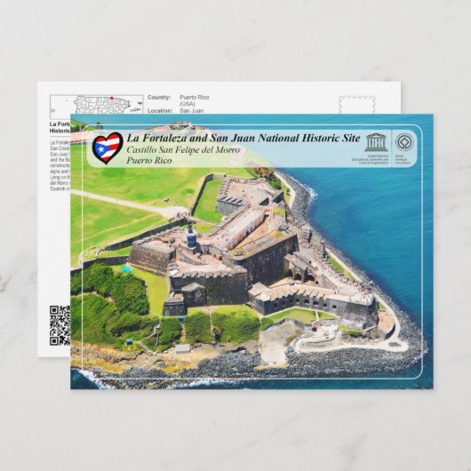 UNESCO WHS - Castillo San Felipe del Morro Briefkaart (Voorkant / Achterkant)