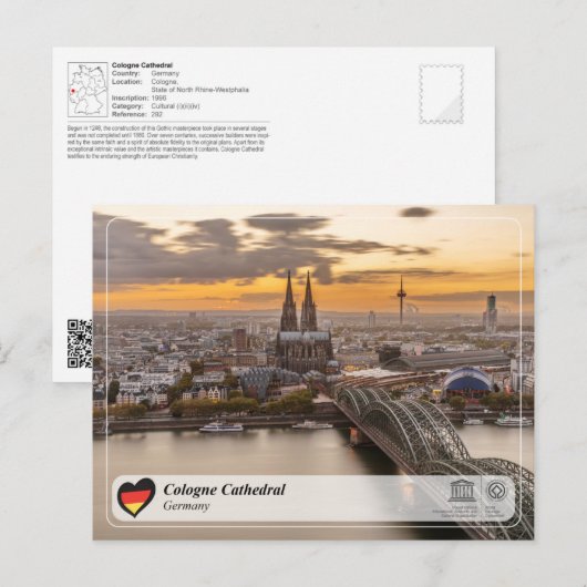 UNESCO WHS - Cathedral van Keulen Briefkaart (Voorkant / Achterkant)