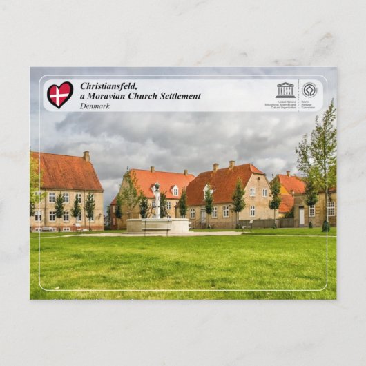 UNESCO WHS - Christiansfeld - Moravië Church Briefkaart (Voorkant)